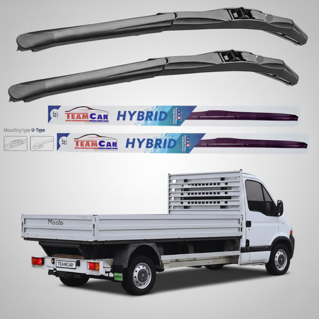 Ștergătoare Renault Master Cabina L3 (2003–2006) Hibrid | Set față – TeamCar®