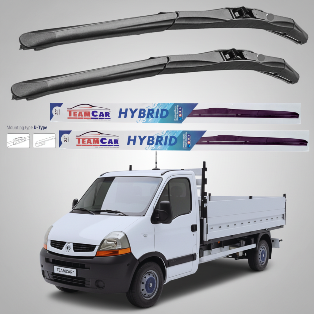 Ștergătoare Renault Master Cabină L3 (2006–2010) Hibrid | Set față – TeamCar®