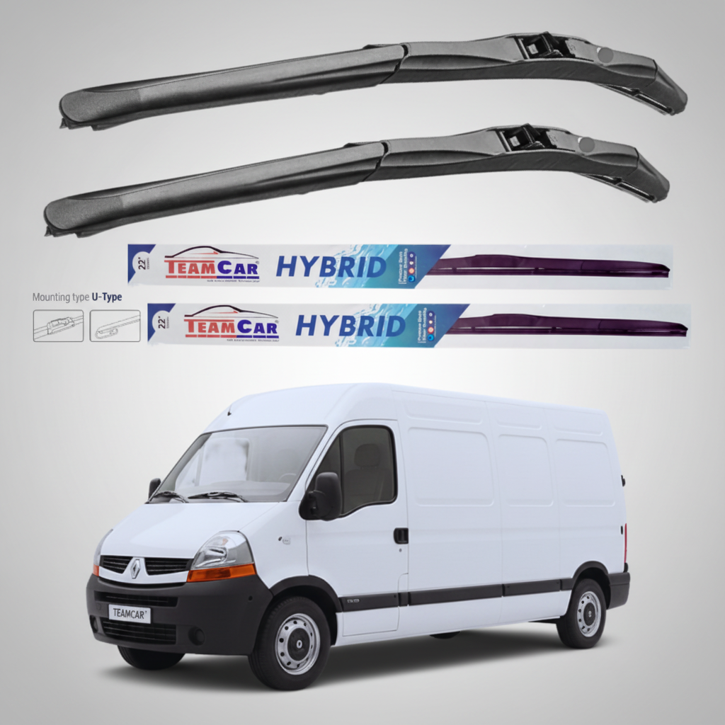 Ștergătoare Renault Master Furgon L3H2 (2003–2006) Hibrid | Set față – TeamCar®