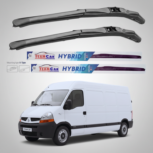 Ștergătoare Renault Master Furgon L3H2 (2003–2006) Hibrid | Set față – TeamCar®