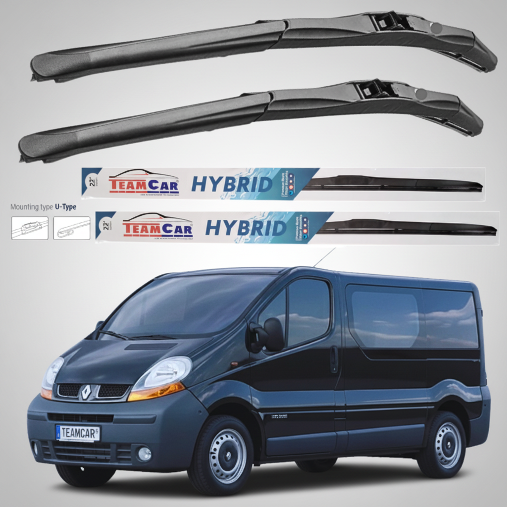 Ștergătoare Renault Trafic II JL Bus L2H1 (2001–2006) Hibrid | Set față – TeamCar®