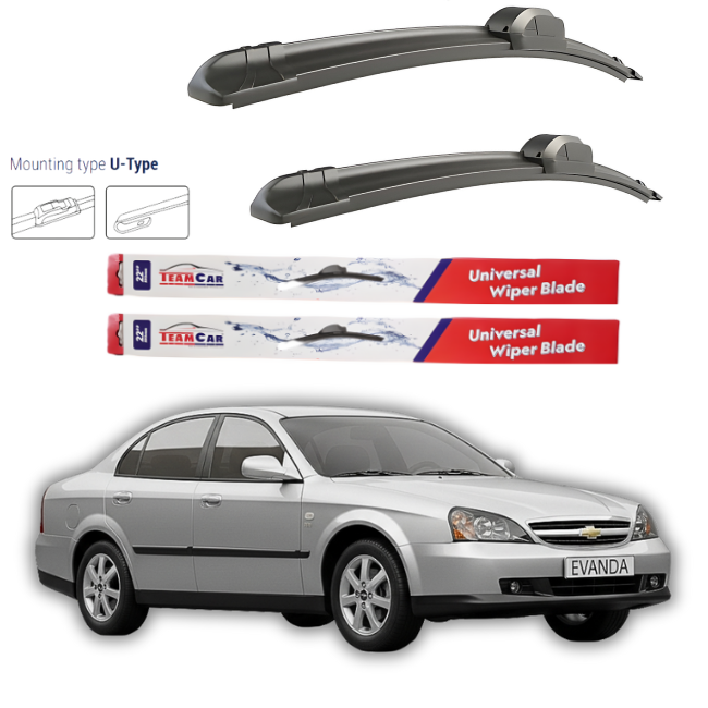 Wipers Chevrolet Evanda SEDAN 2003-2006 – Flat front set