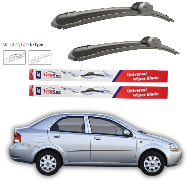 Wipers Chevrolet Kalos SEDAN 2005-2006 – Front Flat Set