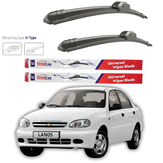 Scheibenwischer für Chevrolet Lanos Limousine – Flachfront-Set