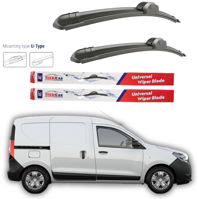 Wipers Dacia Dokker VAN 2012 - 2015 – Flat front set