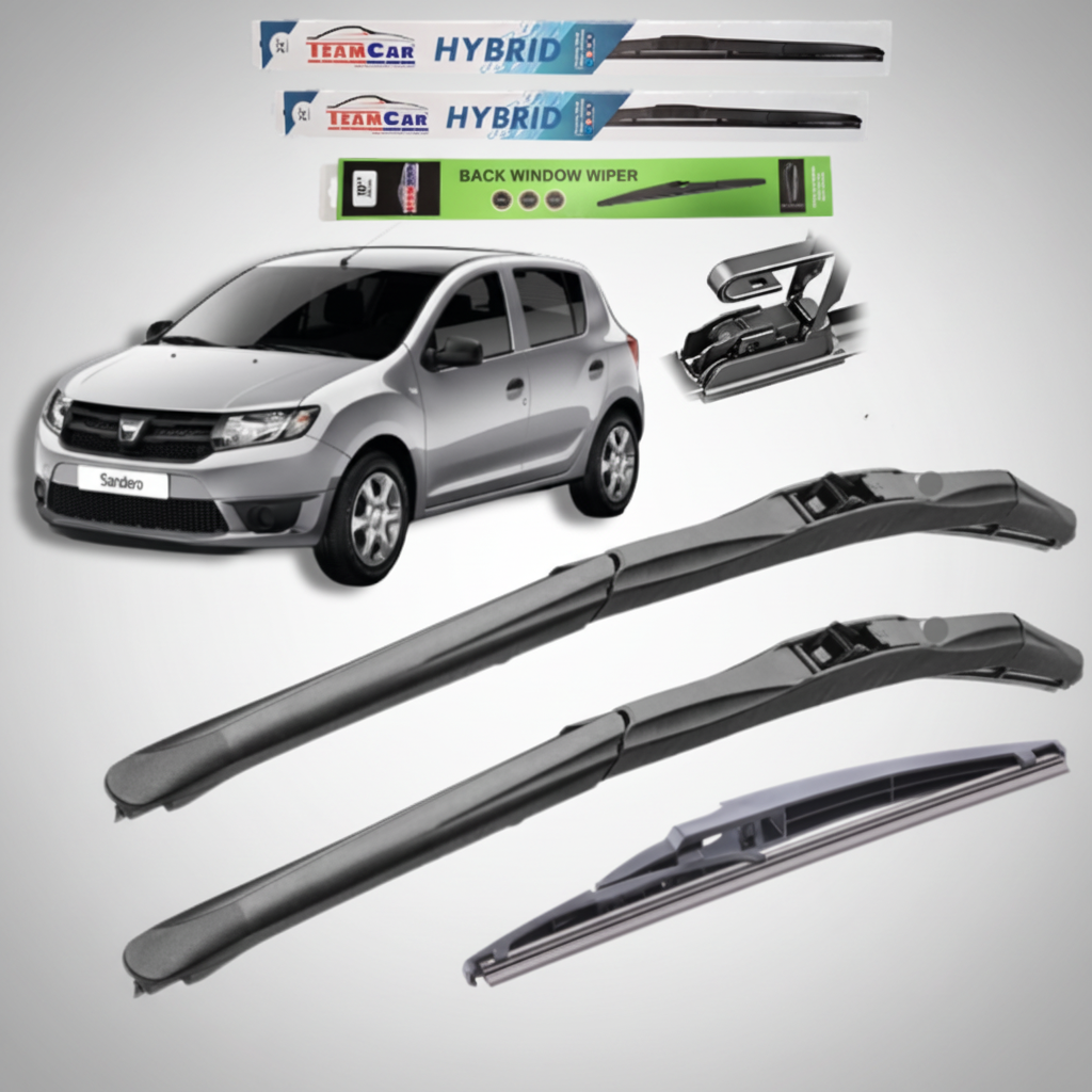 Car wipers with a Dacia Sandero II (2012–2020) in the background