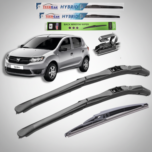 Car wipers with a Dacia Sandero II (2012–2020) in the background