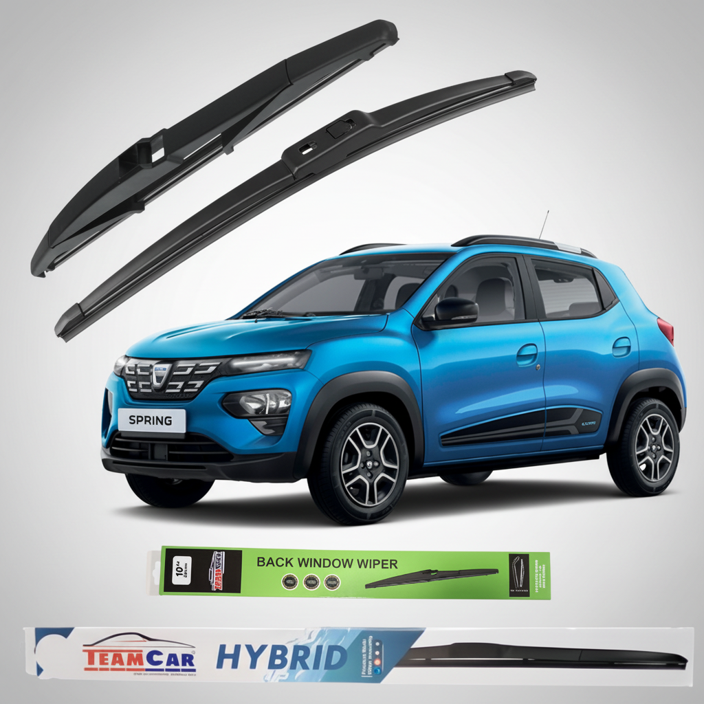 Set de ștergătoare față și spate pentru Dacia Spring.