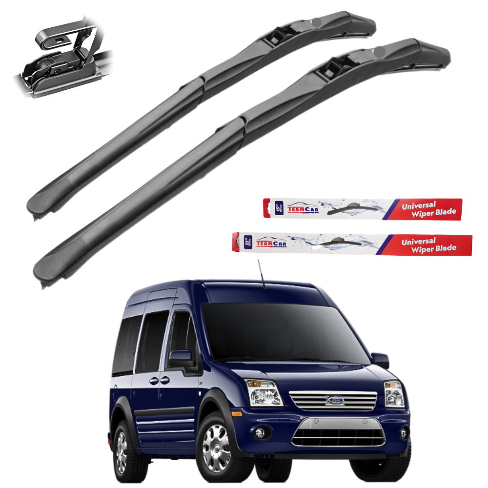 Two car wiper blades with Teryan branding above a blue SUV on a white background.