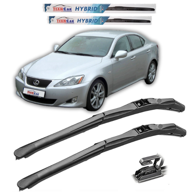 Car with wiper blades and 'Team Car' branding on a white background