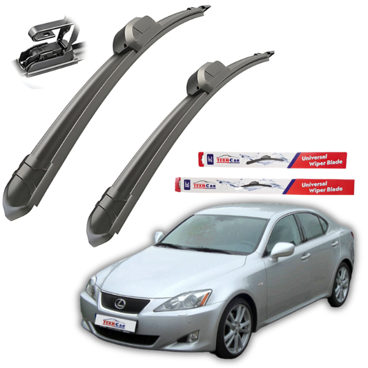 Car wiper blades with a Lexus IS F (USE20) – 2008–2012 and TeamCar packaging on a white background