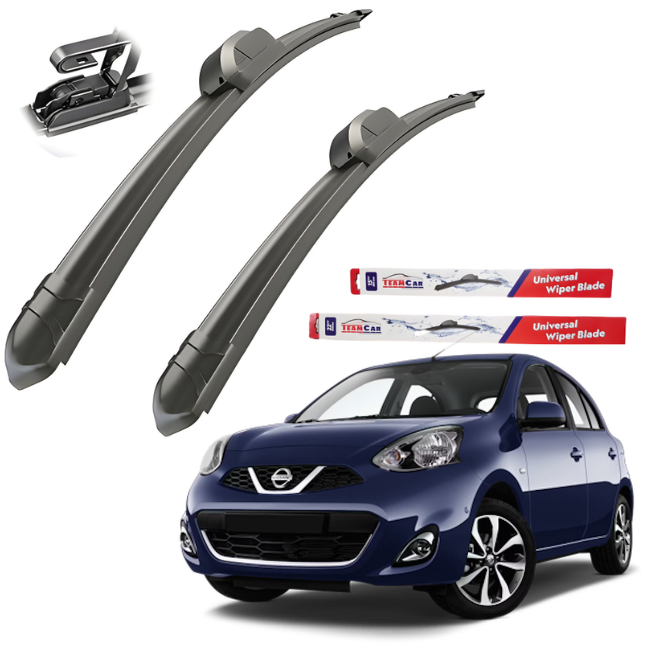 Ștergătoare Nissan Micra K13 (2010–2016) TeamCar® – Set față Flat
