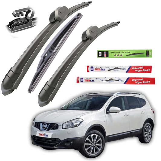 Nissan Qashqai J10 TeamCar® Scheibenwischer (2007–2013) – Kompletter flacher Satz