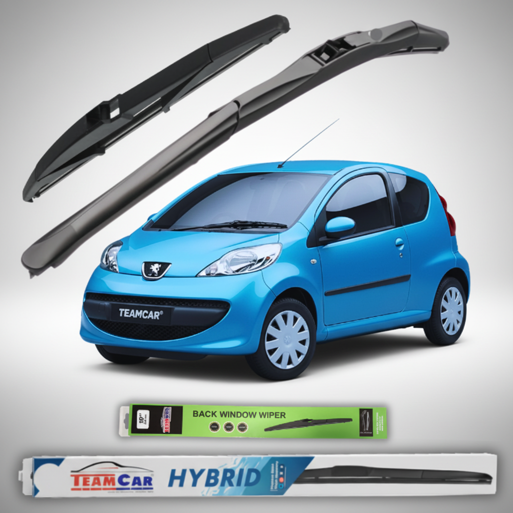 Ștergătoare Hibride TeamCar® Peugeot 107 3 uși (2005–2009) | Set Complet