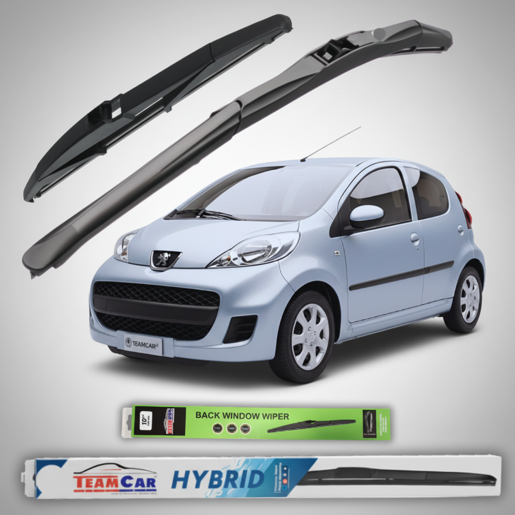Ștergătoare Peugeot 107 5 uși Facelift (2009–2012) Hibrid | Set Complet – TeamCar®