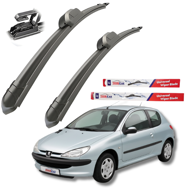 Scheibenwischer Peugeot 206 (1998–2012) Schrägheck (3-Türer) – Flachfront-Set
