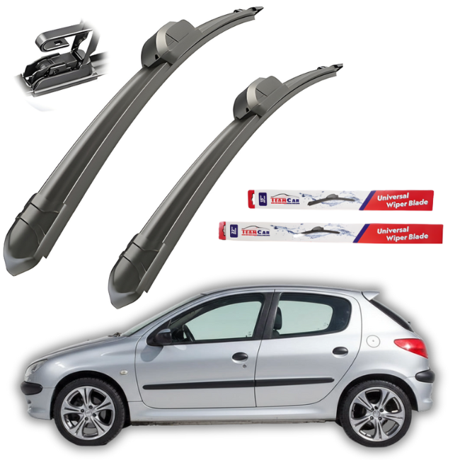 Scheibenwischer Peugeot 206 (1998–2012) Schrägheck (5-Türer) – Frontset Flach