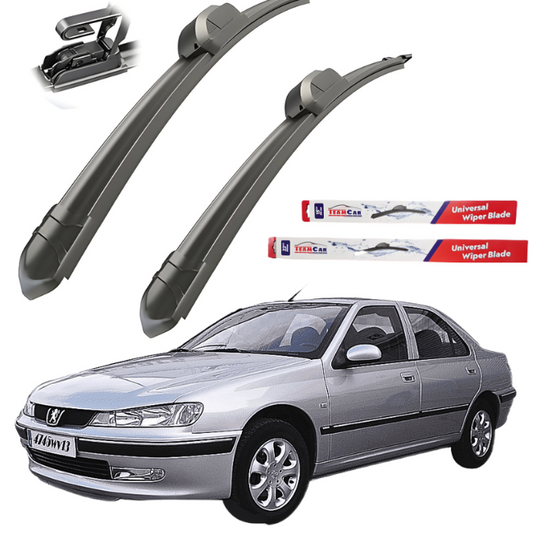 Peugeot 406 (1995–2004) with wiper blades and TeamCar packaging on a white background