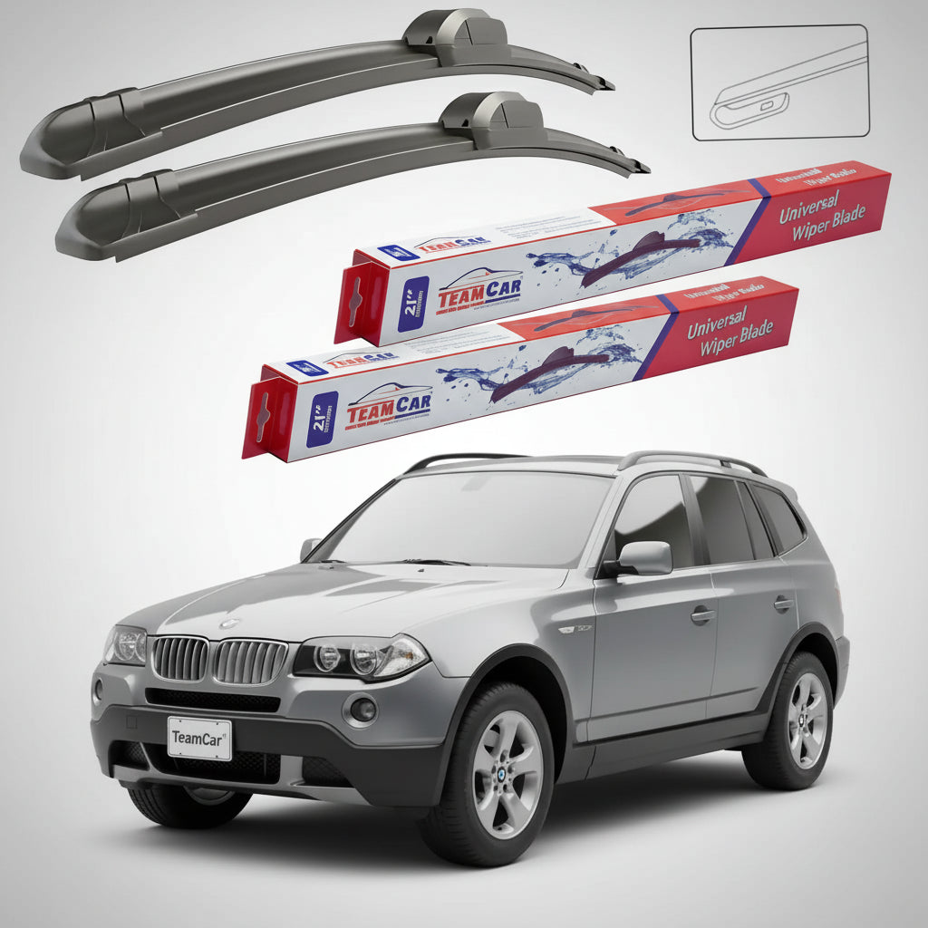 Ștergătoare TeamCar® pentru BMW X3 (E83) 2004–2010 – Set Față Flat
