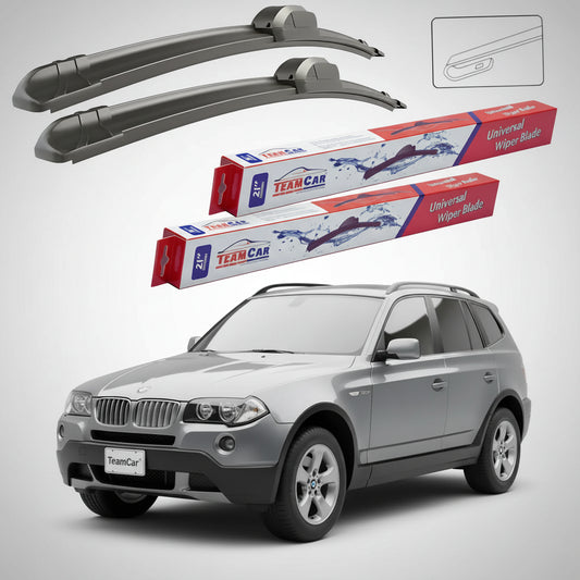Ștergătoare TeamCar® pentru BMW X3 (E83) 2004–2010 – Set Față Flat