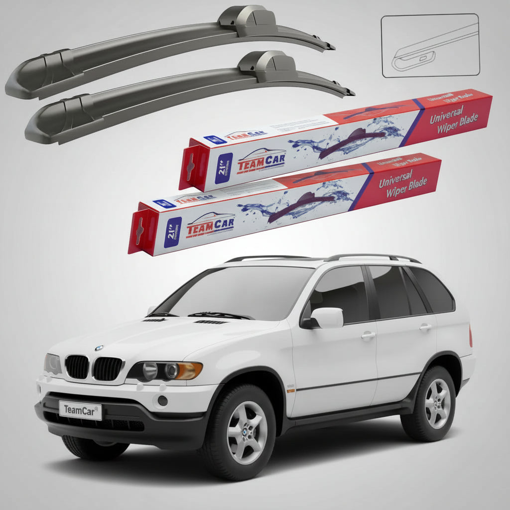 Ștergătoare TeamCar® pentru BMW X5 (E53) Non-Facelift 1999–2002 – Set Față Flat