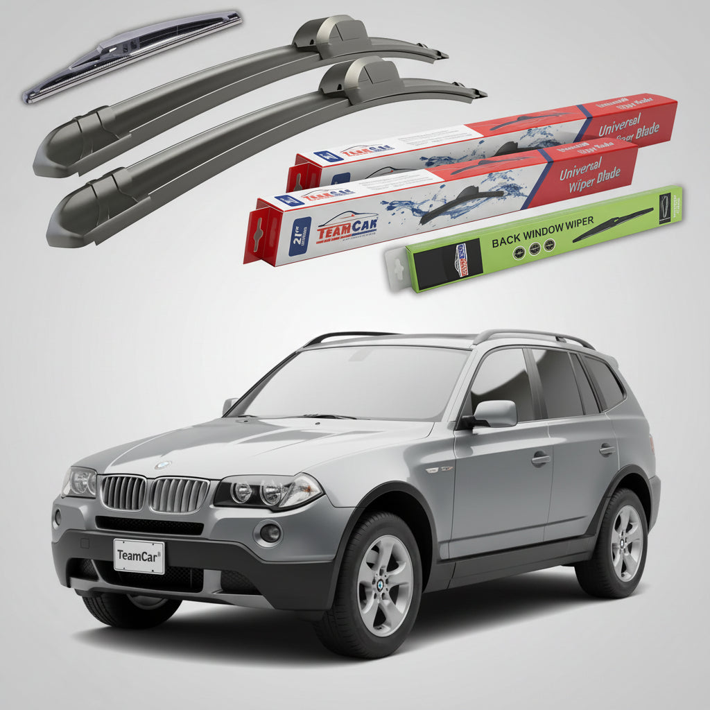 Ștergătoare TeamCar® pentru BMW X3 (E83) 2004–2010 – Set Față și Spate Flat
