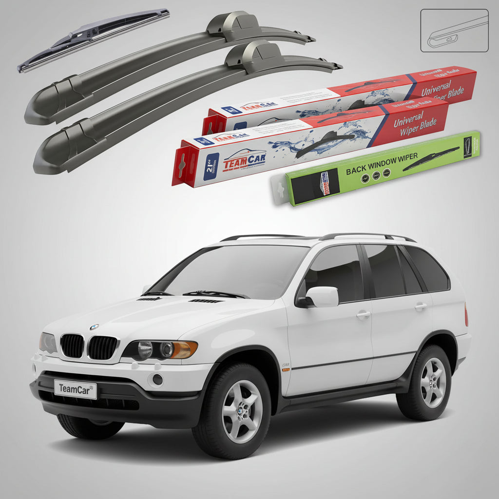 Ștergătoare TeamCar® pentru BMW X5 (E53) Non-Facelift 1999–2002 – Set Față și Spate Flat