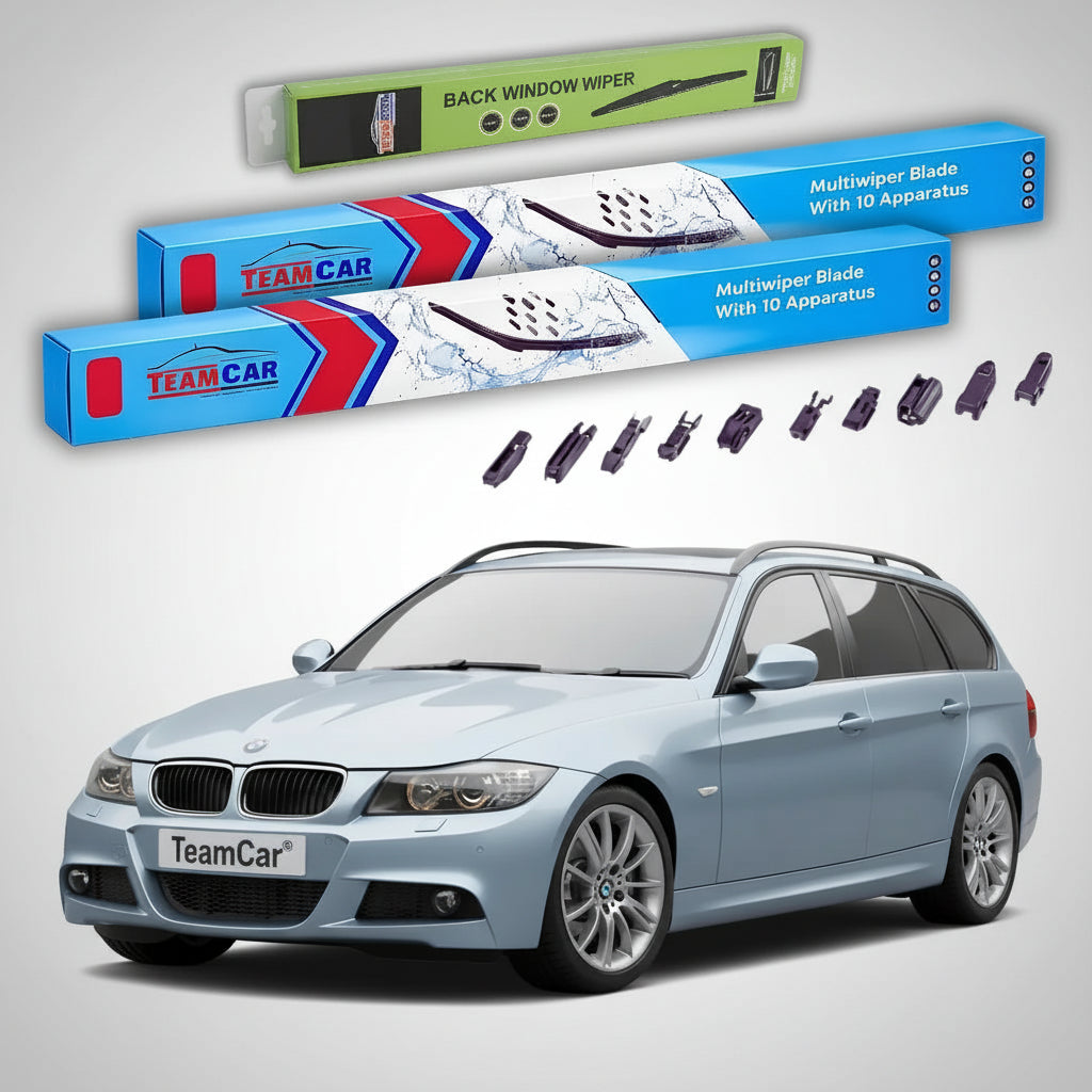 Ștergătoare TeamCar® pentru BMW Seria 3 Touring (E91) 2005–2009 – Set Față și Spate Flat Premium