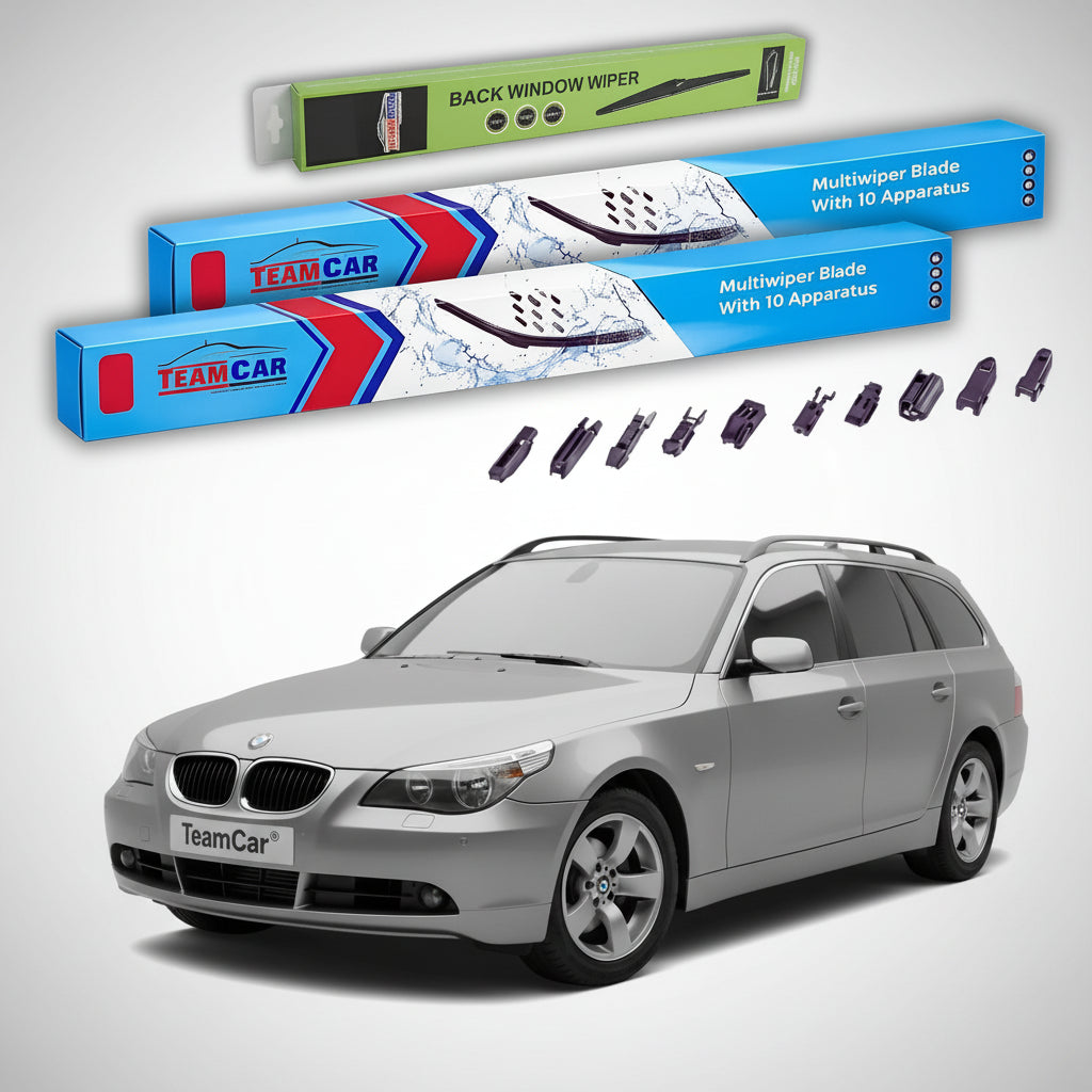 Ștergătoare TeamCar® pentru BMW Seria 5 Touring (E61) 2004–2010 – Set Față și Spate Flat Premium