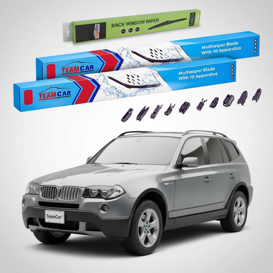 Ștergătoare TeamCar® pentru BMW X3 (E83) 2004–2010 – Set Față și Spate Flat Premium