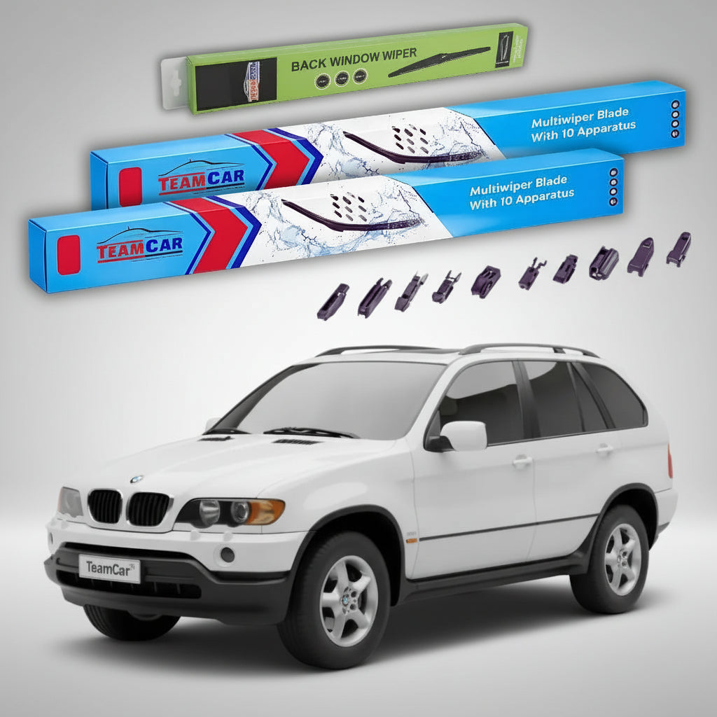 Ștergătoare TeamCar® pentru BMW X5 (E53) Non-Facelift 1999–2002 – Set Față și Spate Flat Premium