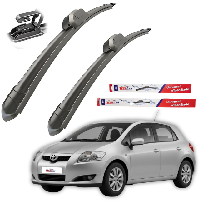Car wiper blades with Teamcar branding on a white background