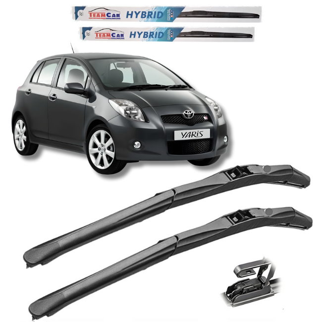 Car wipers with a Toyota Yaris in the background