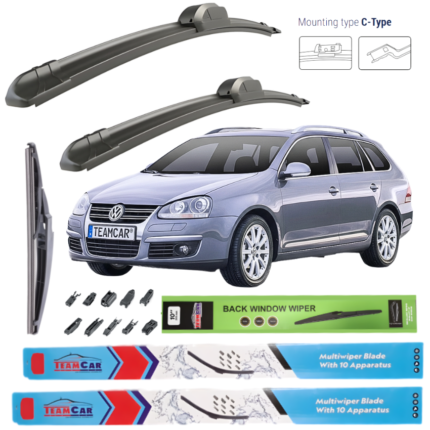 Set complet de ștergătoare față spate Volkswagen Golf (V, 1K5) ESTATE / KOMBI 2007