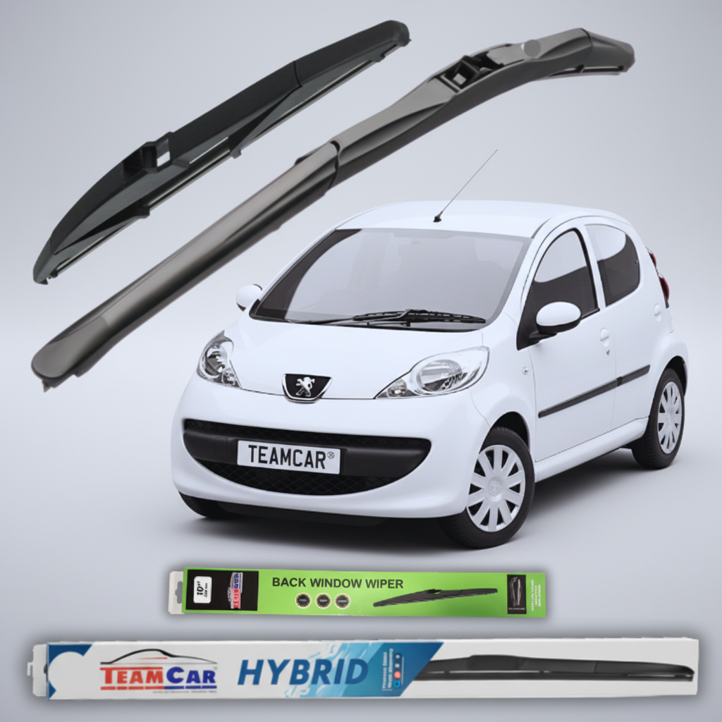 Ștergătoare Hibride TeamCar® Peugeot 107 5 uși (2005–2009) | Set Complet