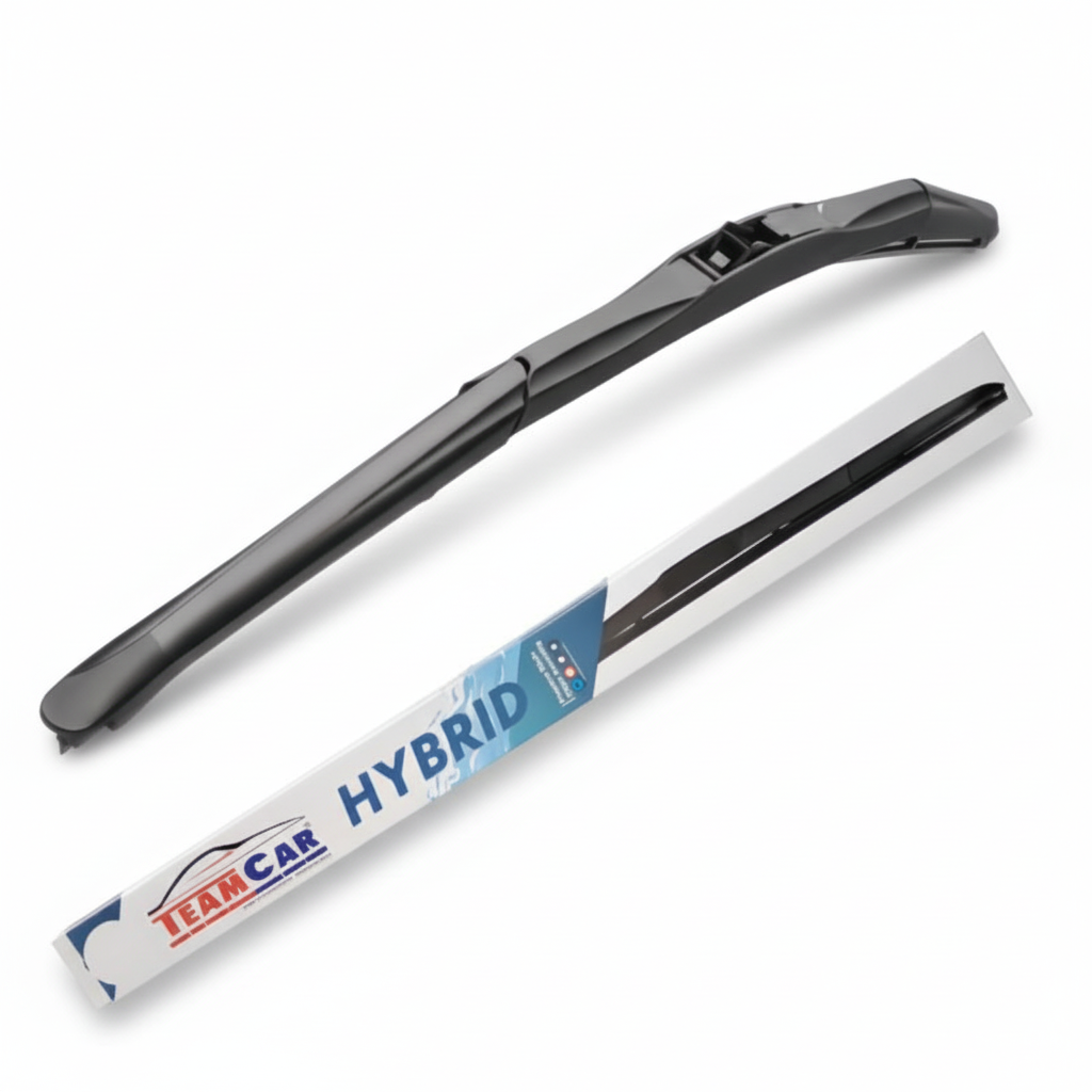 Car wiper blade with 'Team Car Hybrid' packaging on a white background