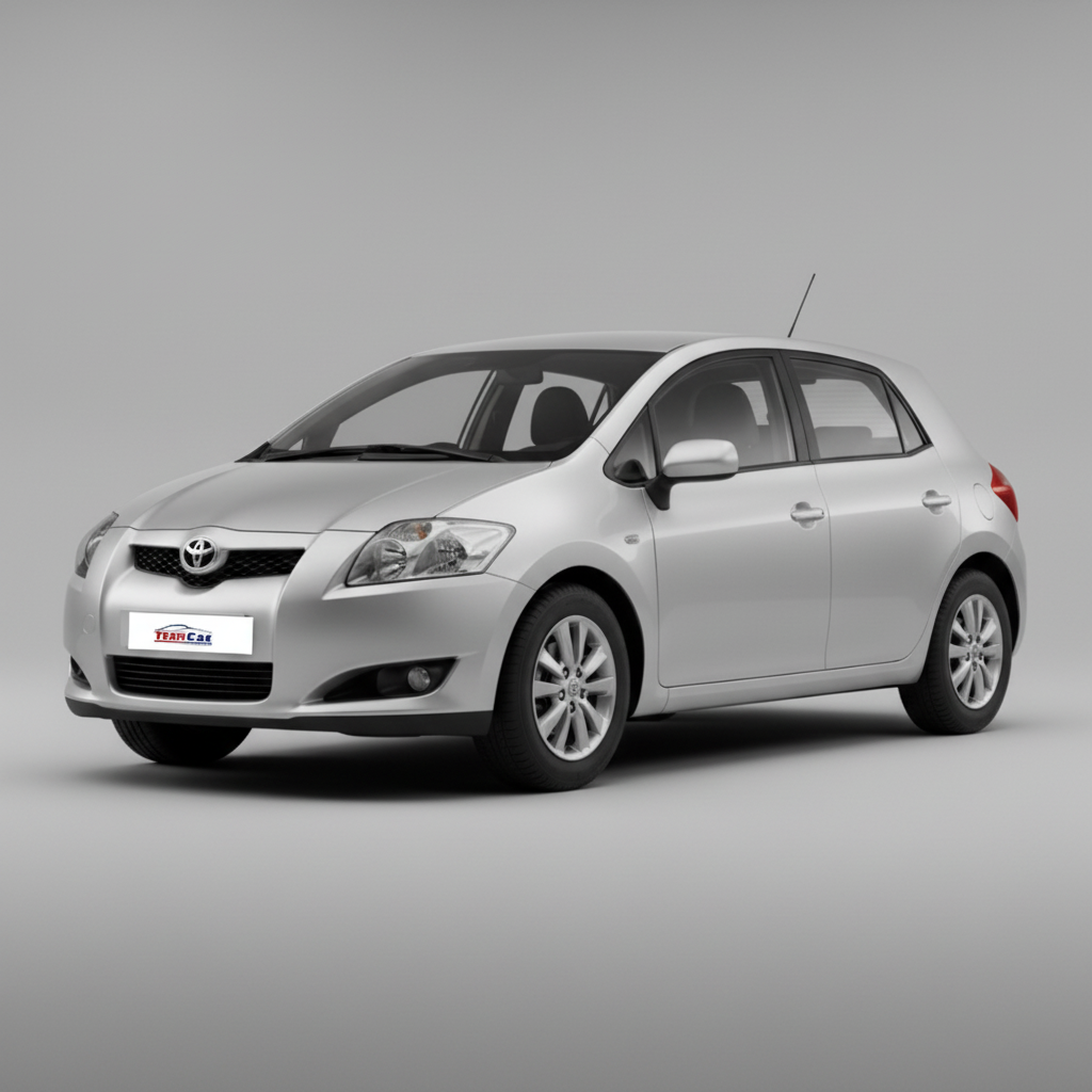 Silver Toyota car on a white background