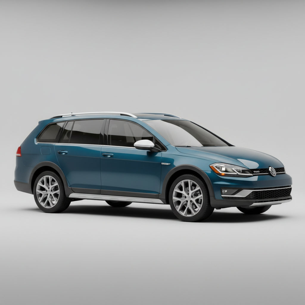 Blue Volkswagen SUV on a gray background