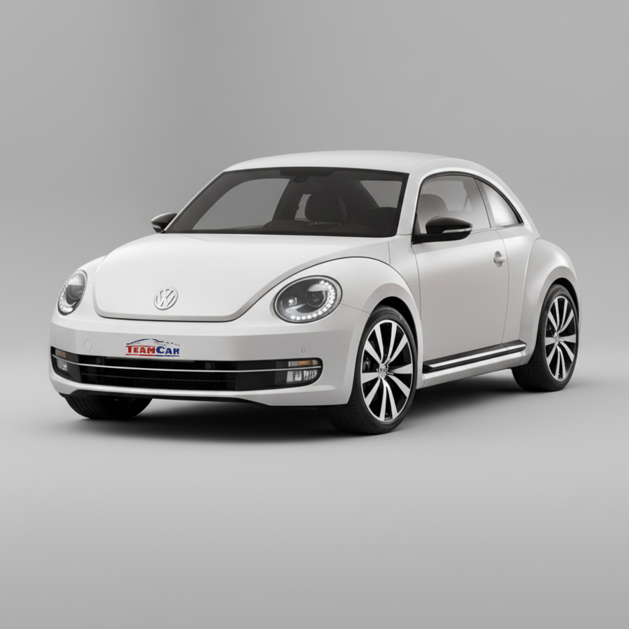 White Volkswagen Beetle on a white background