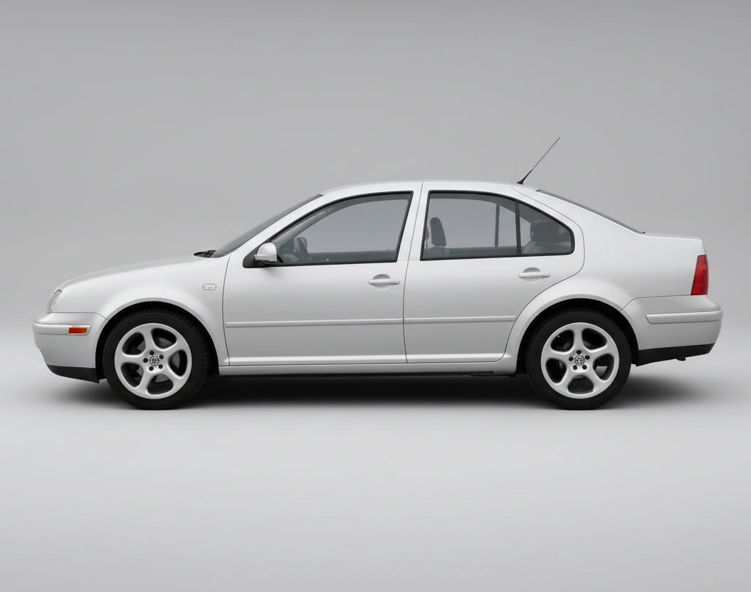 White Volkswagen Bora (Jetta Mk4) on a white background