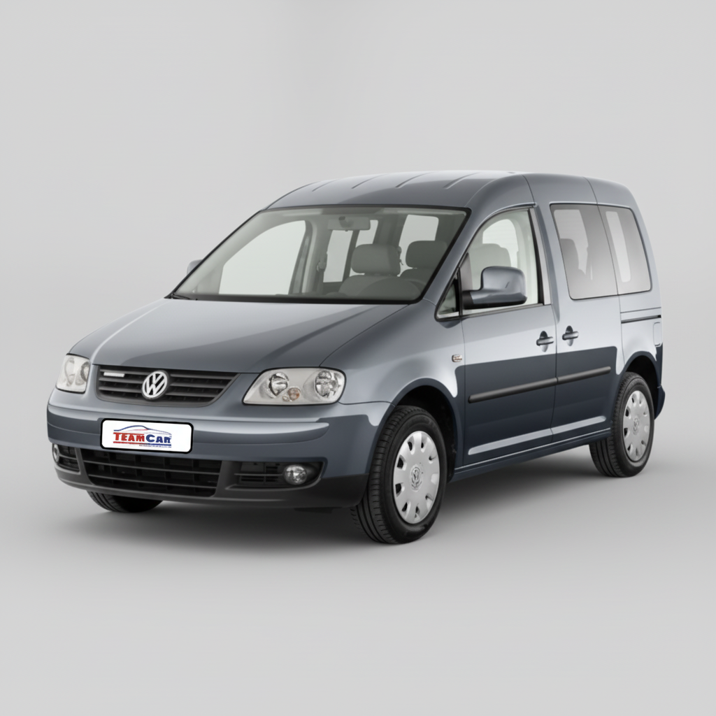 Gray Volkswagen Caddy III van on a white background