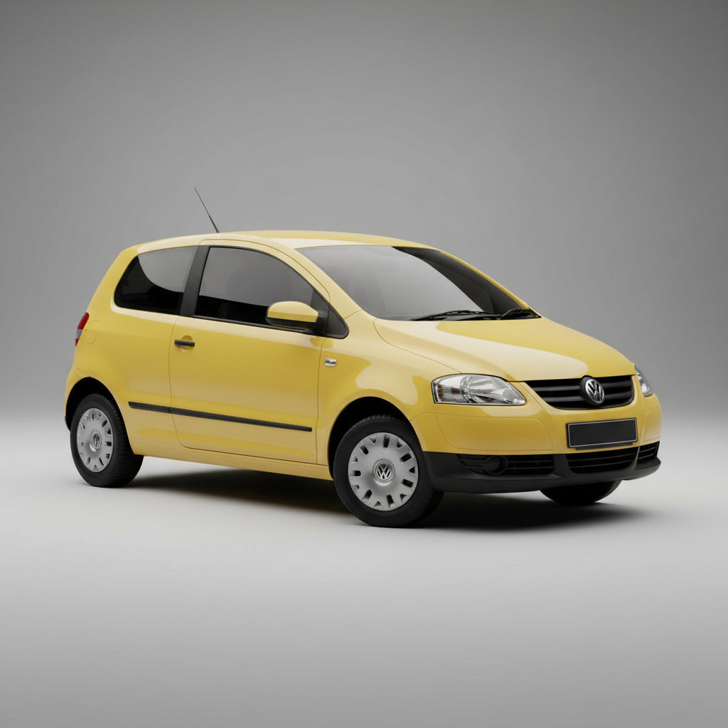 Yellow car on a gray background