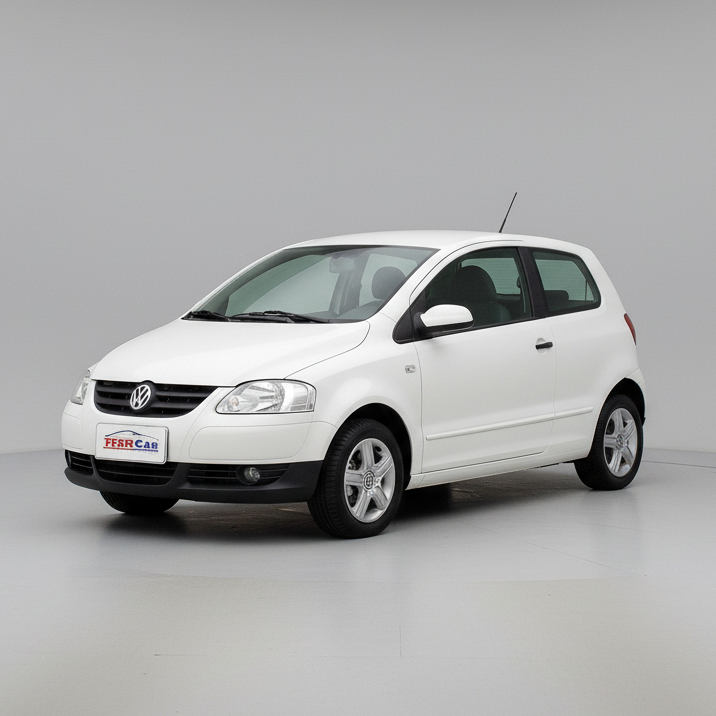 White Volkswagen Fox (5Z1, 5Z3) 2005-2012 car on a white background