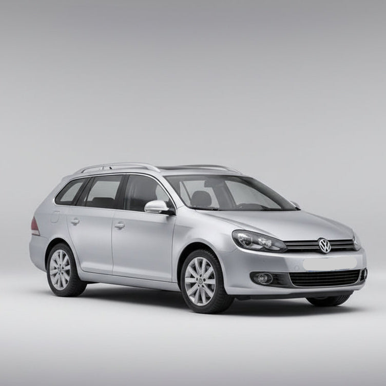 Silver Volkswagen car on a gray background