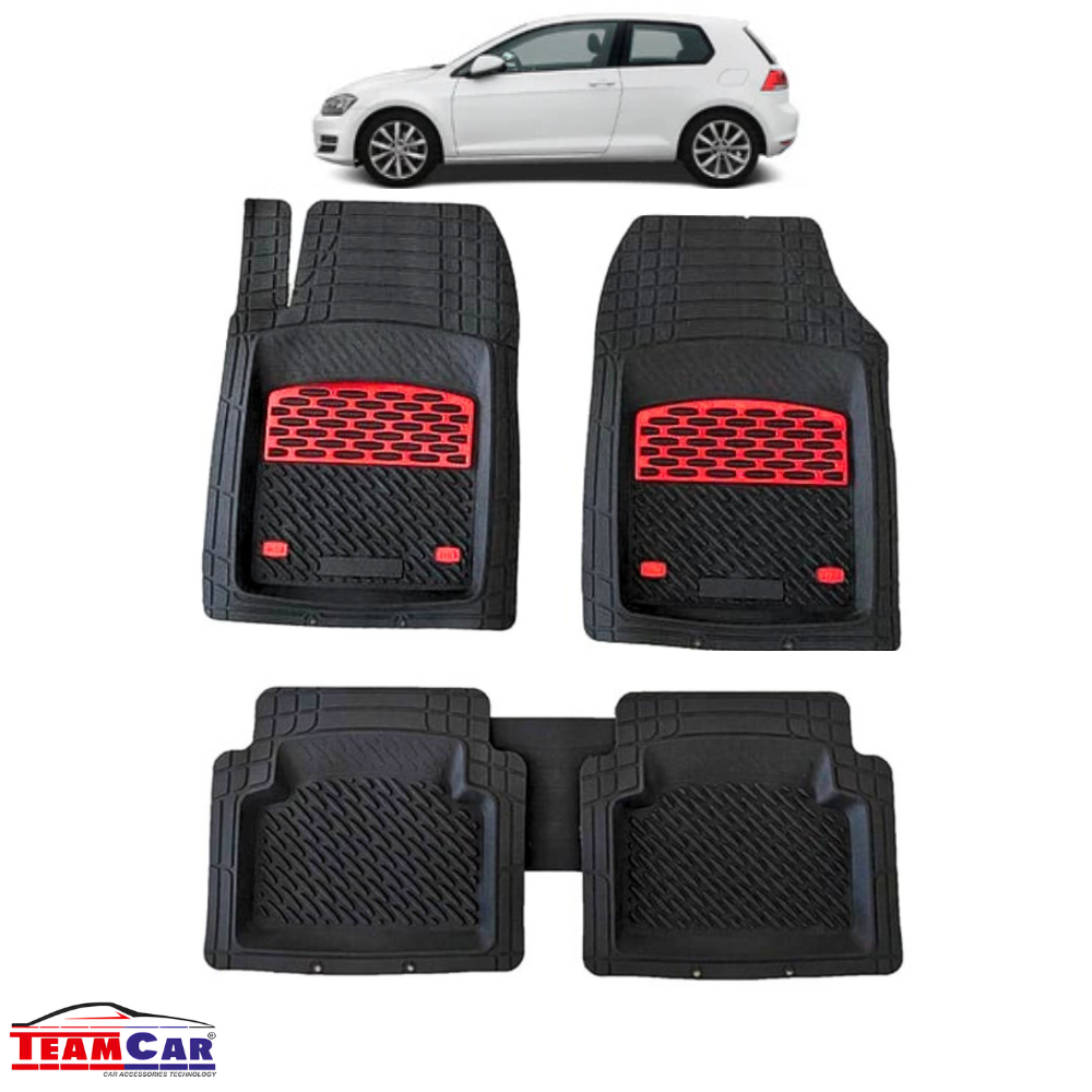 TeamCar® Car Mats Tray Type Compatible with Volkswagen Golf 7 Hatchback 3 Doors (2012–2020) Anthracite Black