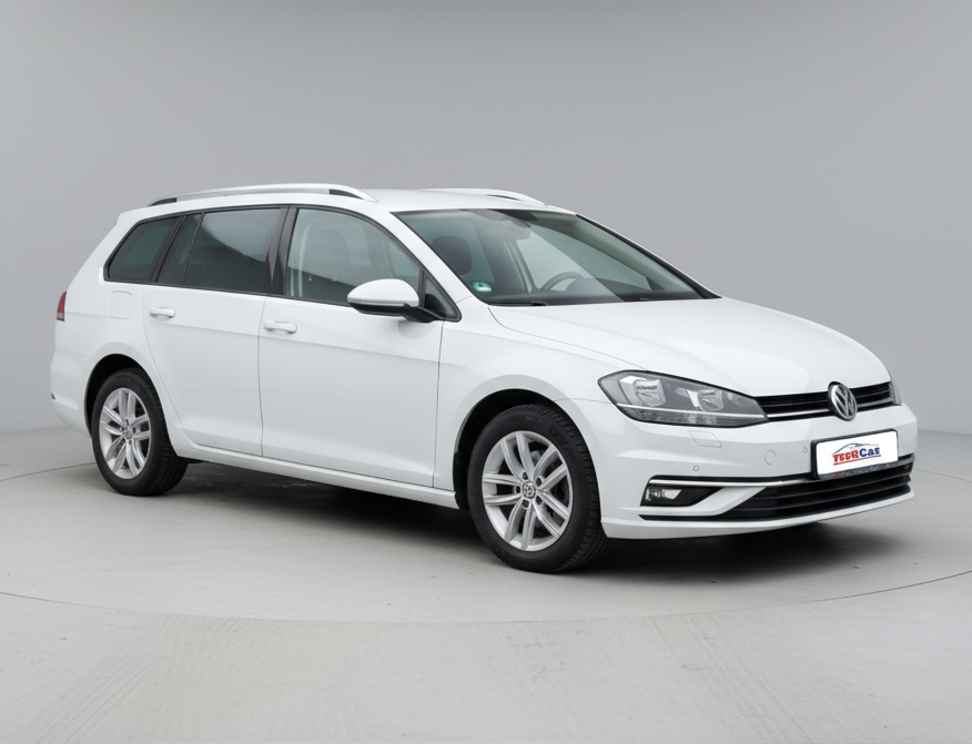 White Volkswagen Golf 7 / Mk7 Variant (2012–2019) on a white background