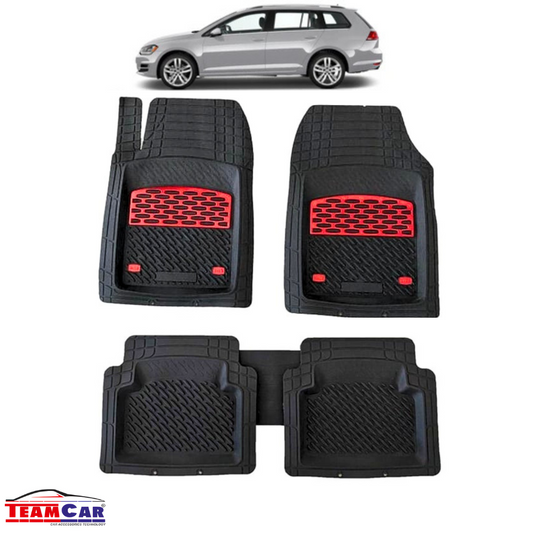 TeamCar® Automatten, passend für Volkswagen Golf 7 Variant (2012–2020), Schwarz/Rot