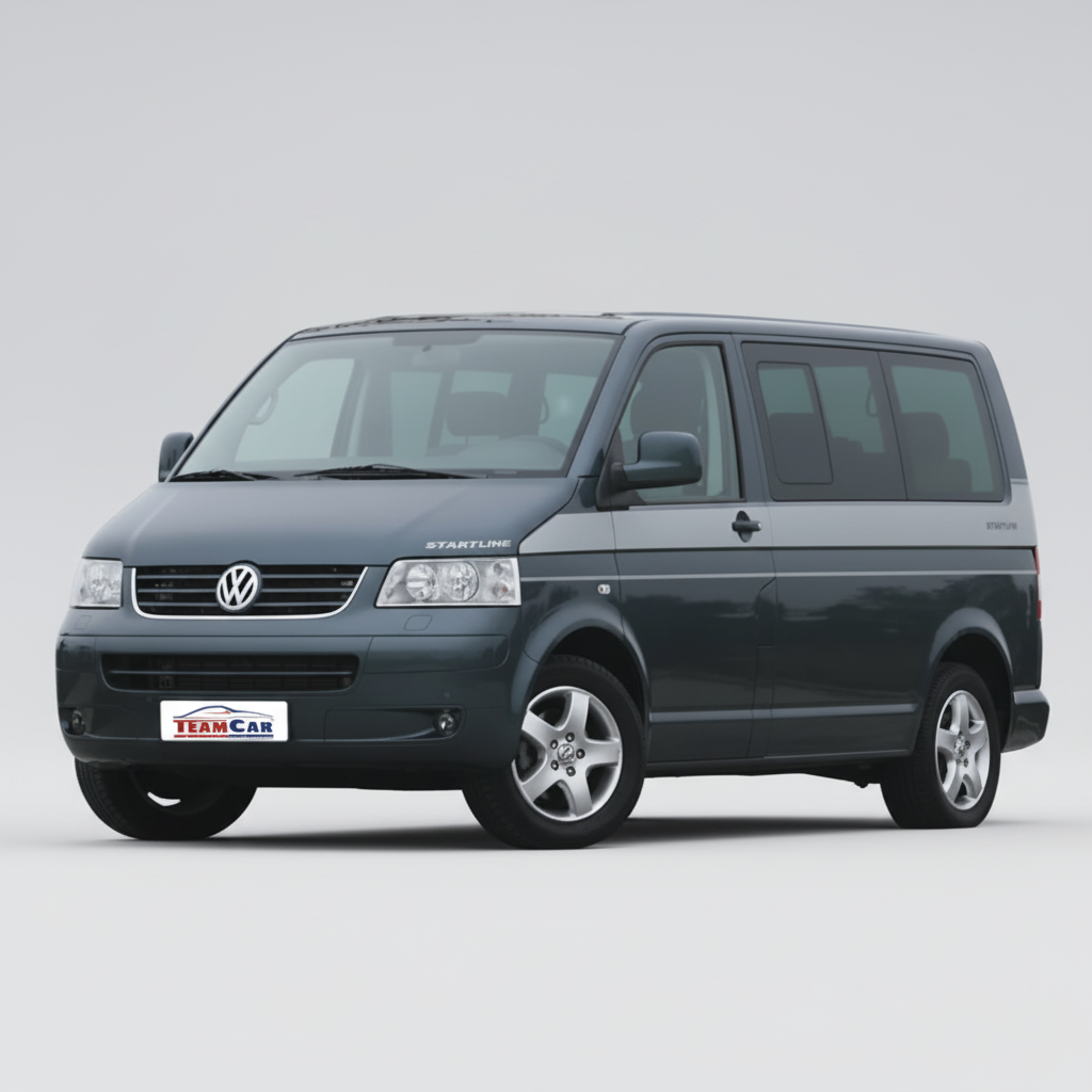 Gray Volkswagen Multivan Startline (2003–2009) on a white background