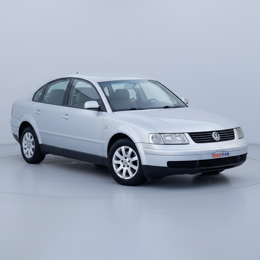 Silver Volkswagen car on a white background