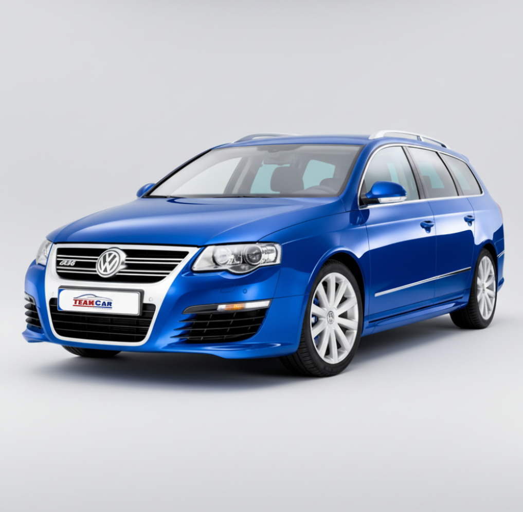 Blue Volkswagen Passat B6 Variant (2005–2010) car on a white background